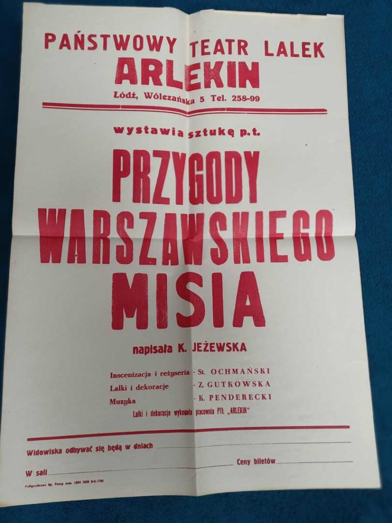Afisz - Przygody warszawskiego misia